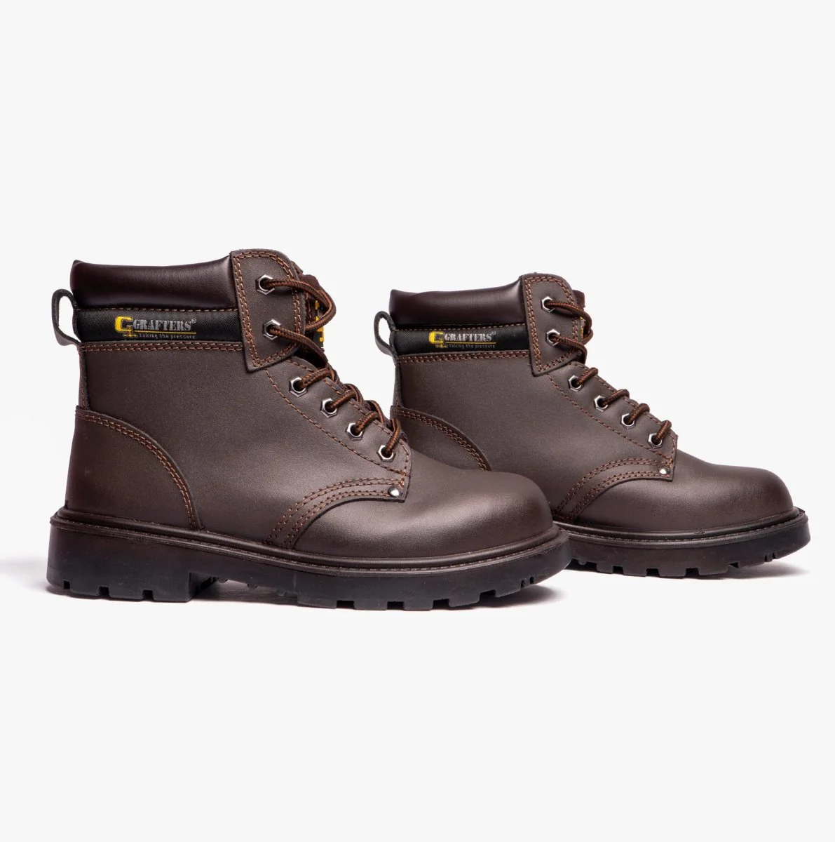 Grafters APPRENTICE Unisex Leather Safety Boots Brown - Image 13
