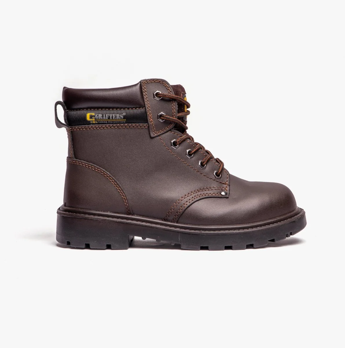 Grafters APPRENTICE Unisex Leather Safety Boots Brown - Image 8