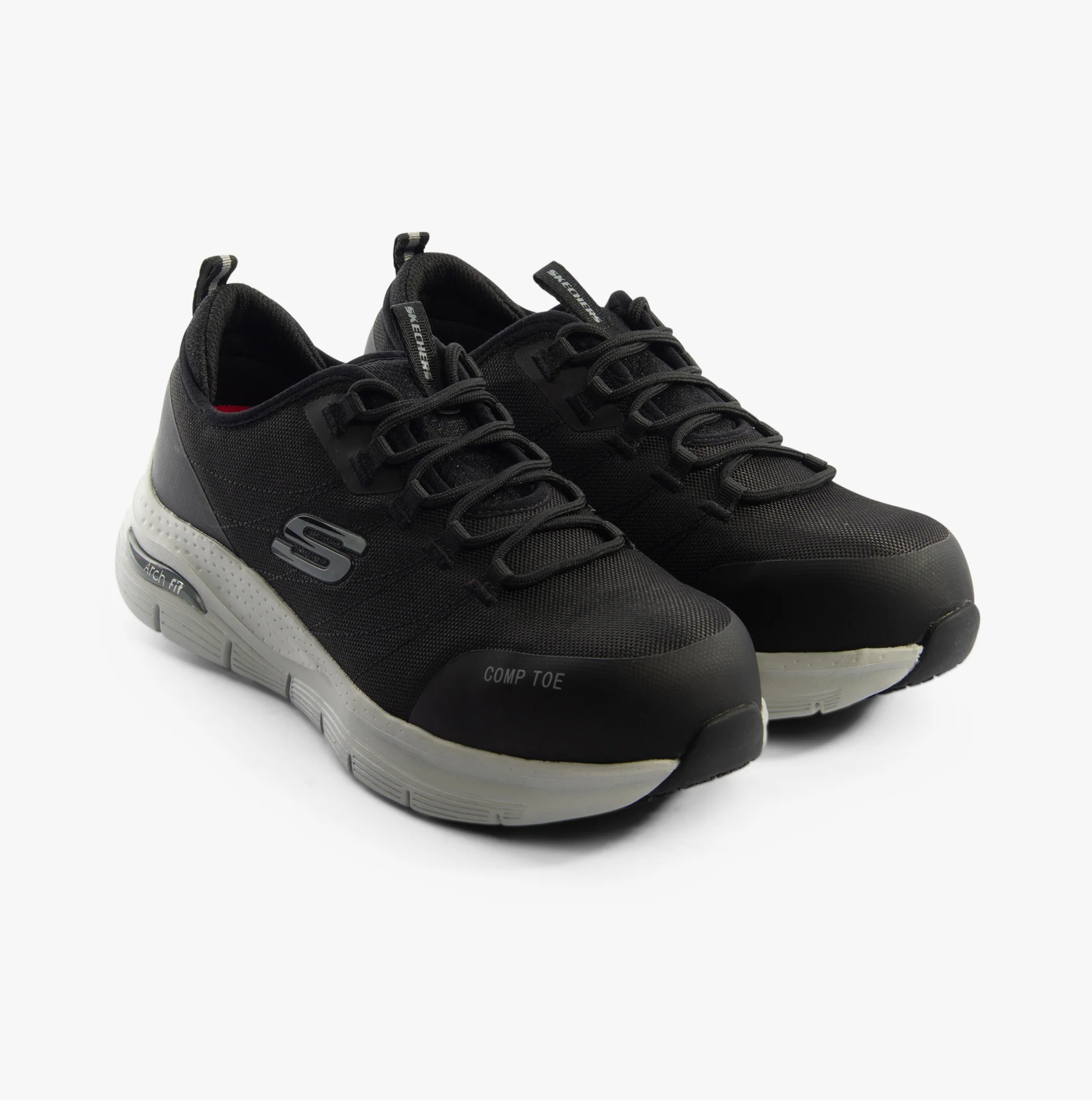 Skechers Work 108075EC ARCH FIT SR - EBINAL Womens Safety Trainers Black/Grey - Image 6