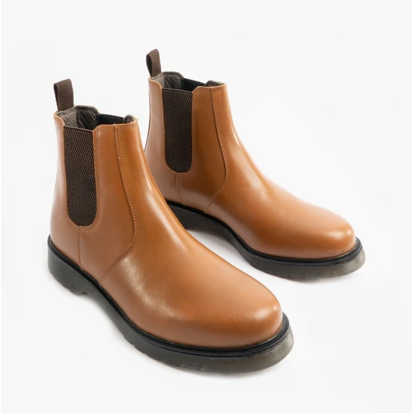 STB ELLIS Unisex Leather Air Cushioned Dealer Boots Tan - Image 3