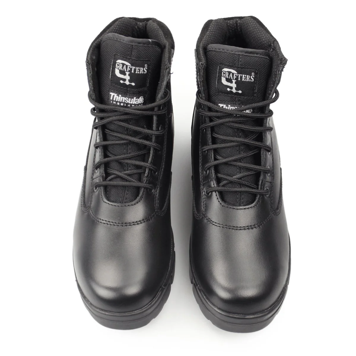 Grafters SHERMAN Unisex Leather Work Boots Black - Image 9