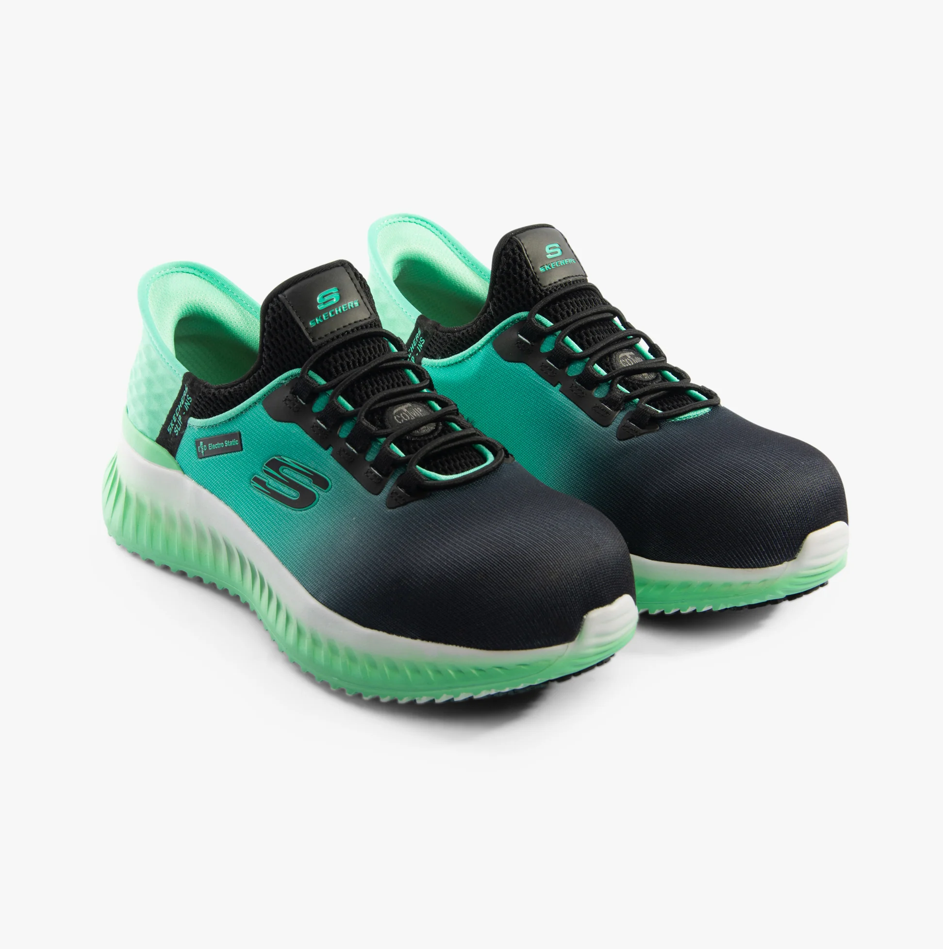 Skechers Work 108152EC TILIDO - OMBRAY Womens Safety Trainers Black/Teal - Image 6
